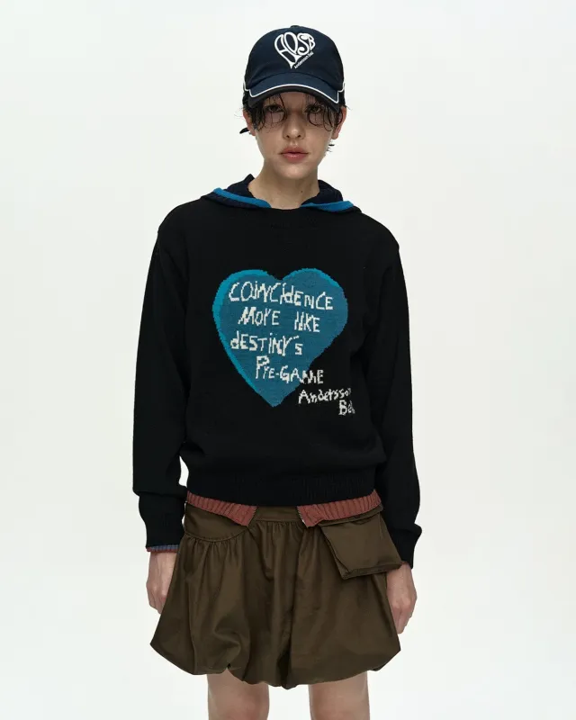 [12/12 Scheduled Delivery] GIRLS HEART MESSAGE CREW-NECK SWEATER atb1464w(BLACK) sold by Andersson Bell