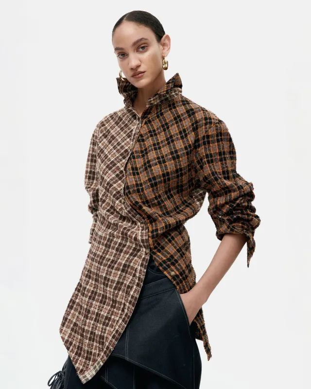 [RESTOCK] TWIST CHECK SHIRTS atb1361w(BROWN) sold by Andersson Bell