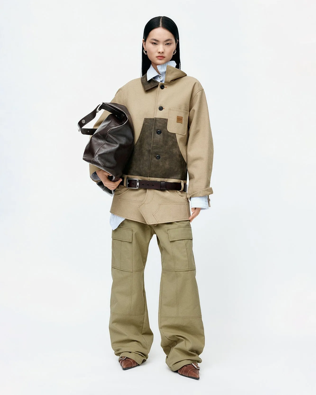 UNISEX BINDING CARGO PANTS apa856u(BEIGE) sold by Andersson Bell product image thumbnail 5