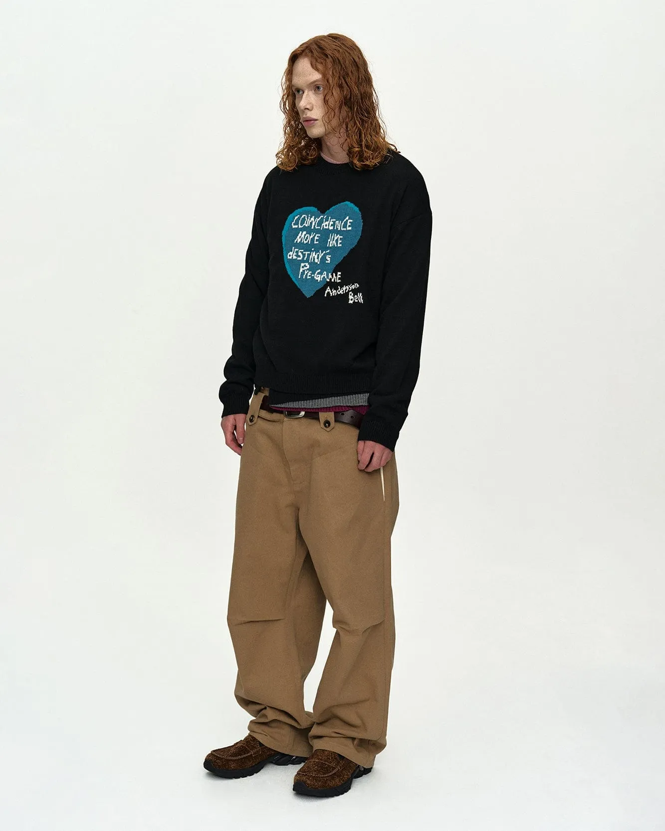 BOYS HEART MESSAGE CREW-NECK SWEATER atb1453m(BLACK) sold by Andersson Bell product image thumbnail 5