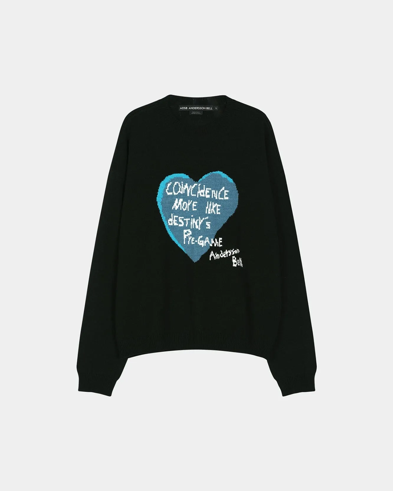 BOYS HEART MESSAGE CREW-NECK SWEATER atb1453m(BLACK) sold by Andersson Bell product image thumbnail 2