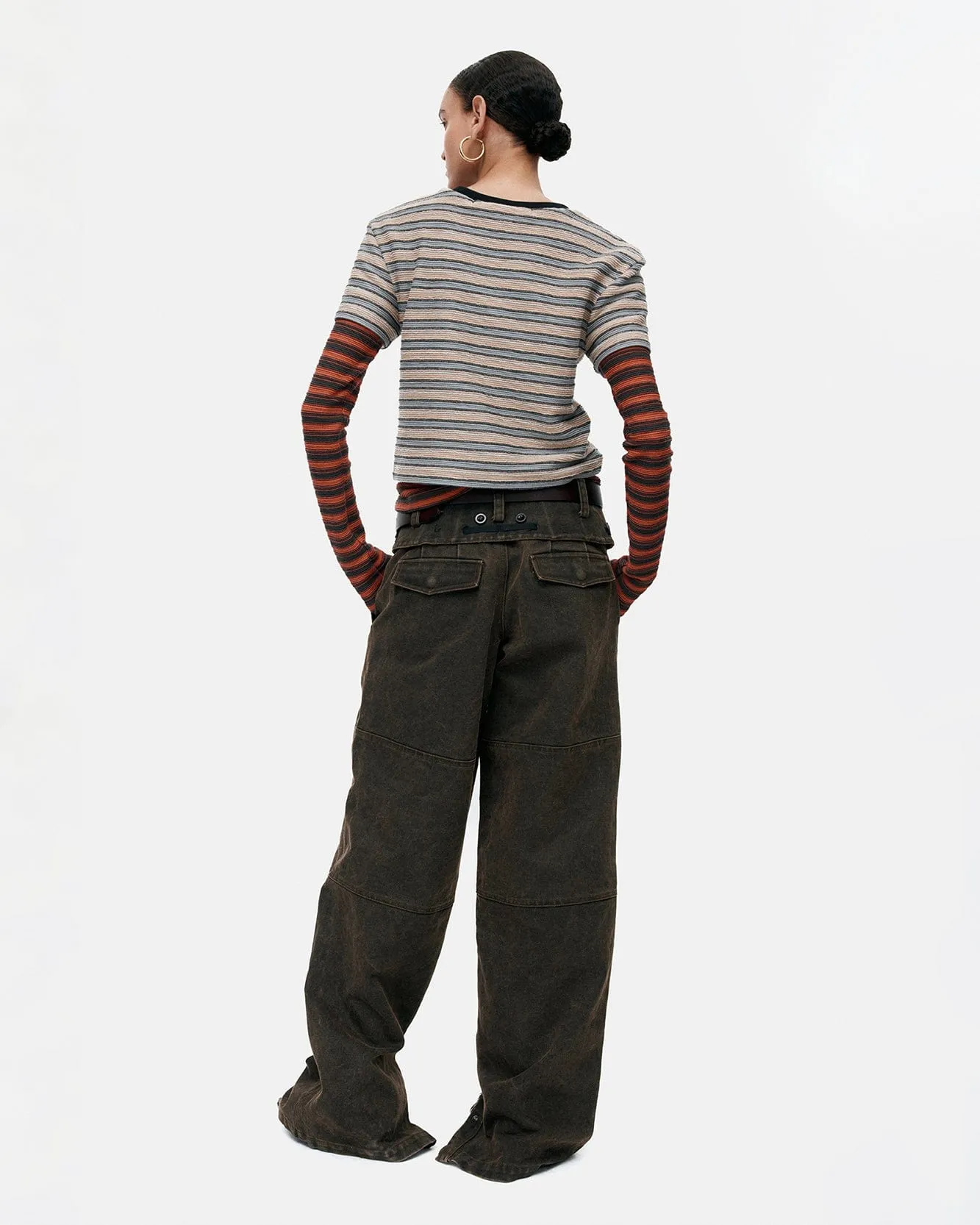 FOLDED WORK PANTS apa851w(BROWN) sold by Andersson Bell product image thumbnail 4