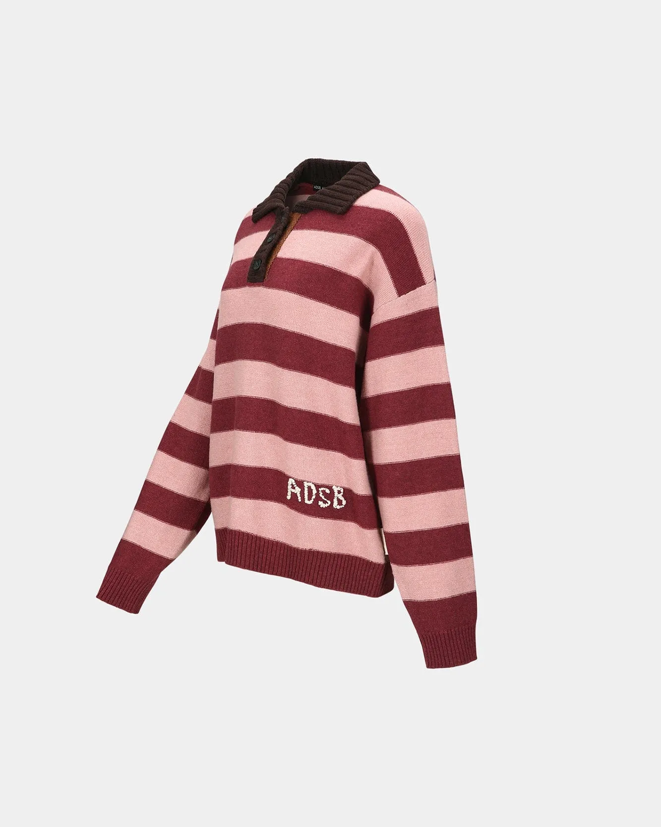LOOSE-FIT STRIPE COLLAR SWEATER atb1399w(PINK/RED WINE) sold by Andersson Bell product image thumbnail 3