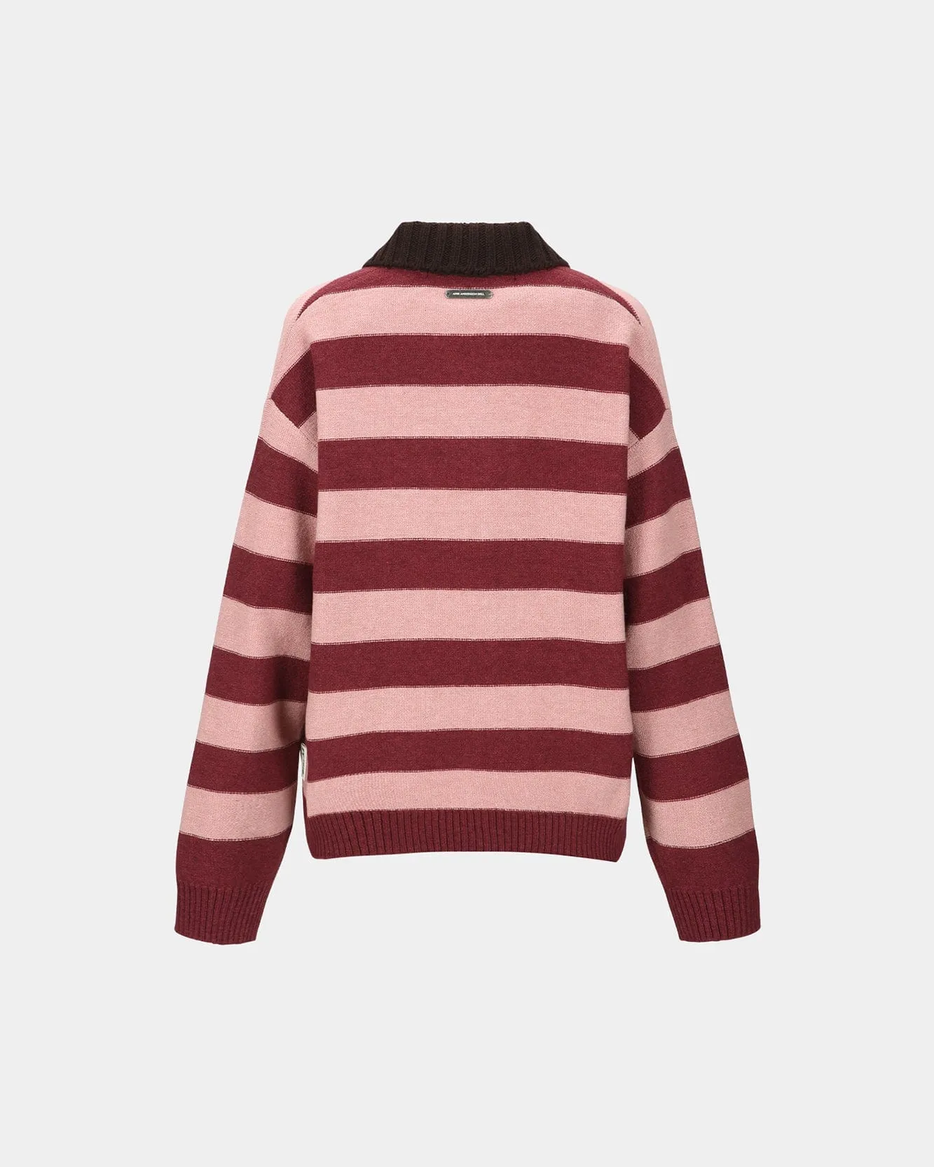 LOOSE-FIT STRIPE COLLAR SWEATER atb1399w(PINK/RED WINE) sold by Andersson Bell product image thumbnail 4