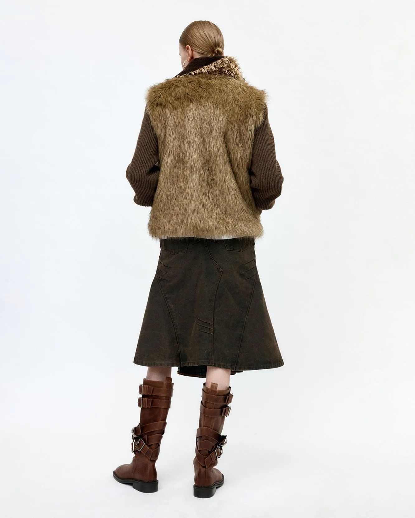 CUSTOM FLARE LAYERED SKIRT apa847w(SUNSET BROWN) sold by Andersson Bell product image thumbnail 5