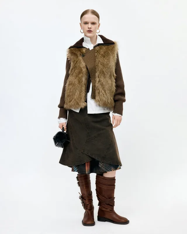 CUSTOM FLARE LAYERED SKIRT apa847w(SUNSET BROWN) made by Andersson Bell
