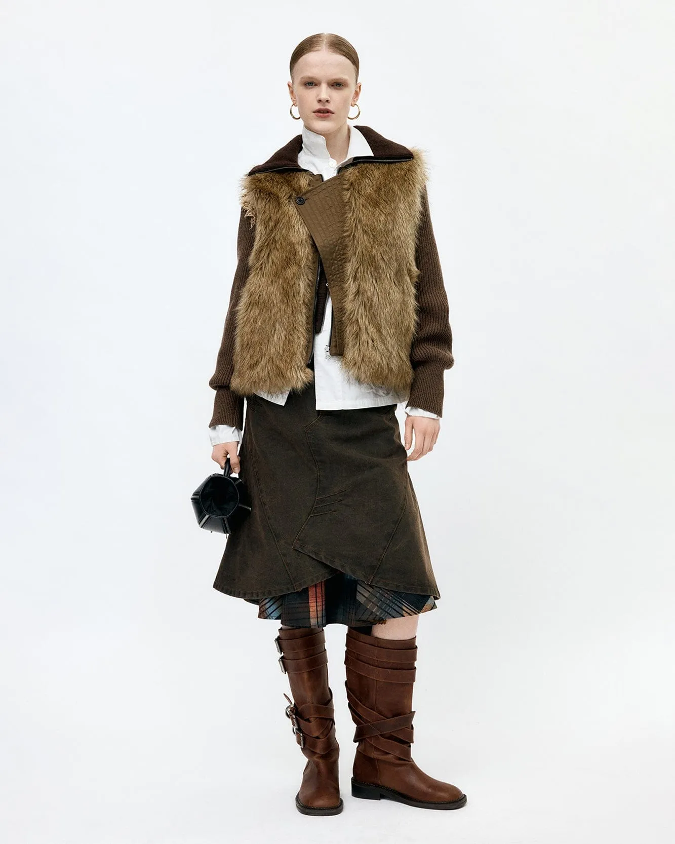 CUSTOM FLARE LAYERED SKIRT apa847w(SUNSET BROWN) sold by Andersson Bell