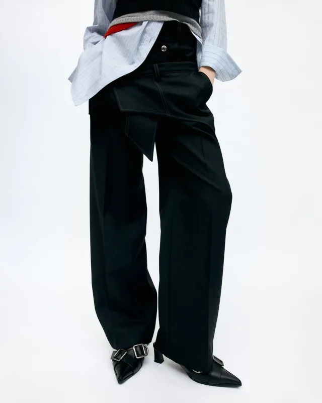 CROSSOVER WRAP TAILORED TROUSER apa862w(BLACK) sold by Andersson Bell