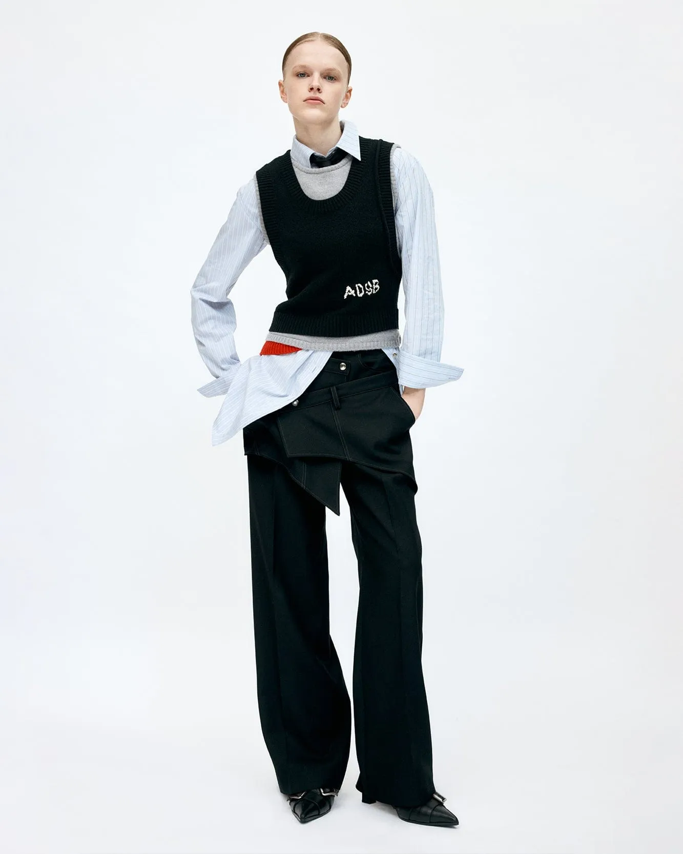 CROSSOVER WRAP TAILORED TROUSER apa862w(BLACK) sold by Andersson Bell product image thumbnail 5