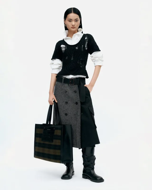 WHITNEY TRENCH PLEATS SKIRT apa848w(BLACK) sold by Andersson Bell