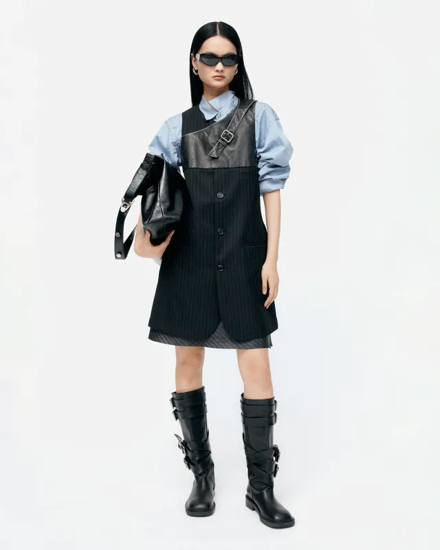 BLAZER CUT SLEEVELESS DRESS atb1396w(BLACK) made by Andersson Bell