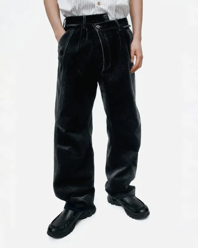 CROSSOVER CARPENTER WIDE-LEG JEANS apa835m(BLACK) made by Andersson Bell