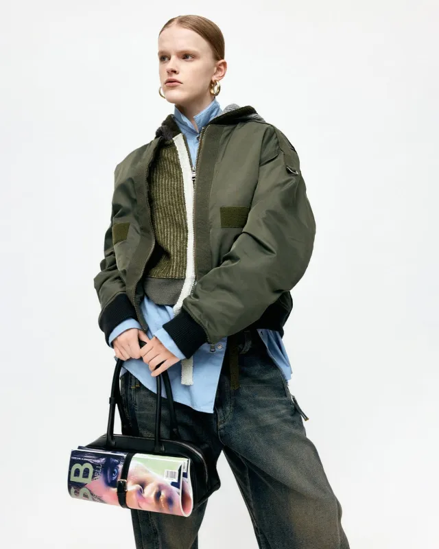 FLIGHT LAYERED WASHED BOMBER JACKET awa708m(KHAKI) made by Andersson Bell