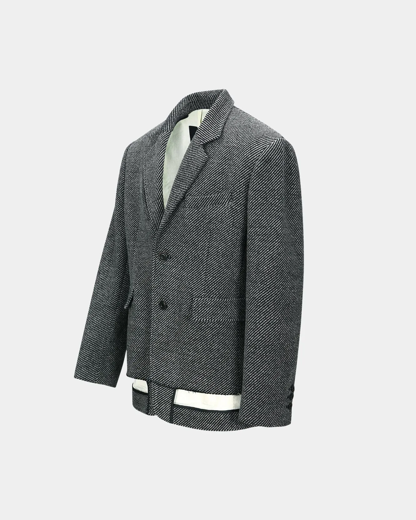 UNISEX INSIDE-OUT WOOL JACKET awa711u(GREY) sold by Andersson Bell product image thumbnail 4