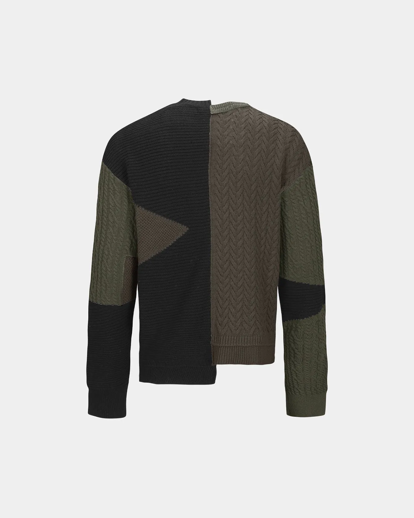 PATCHWORK ASYMMETRIC CREWNECK SWEATER atb1330m(MULTI) sold by Andersson Bell product image thumbnail 4
