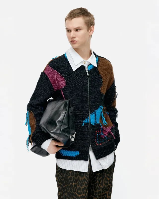 UNISEX INTARISA ZIP-UP CREWNECK SWEATER atb1333u(BLACK) sold by Andersson Bell