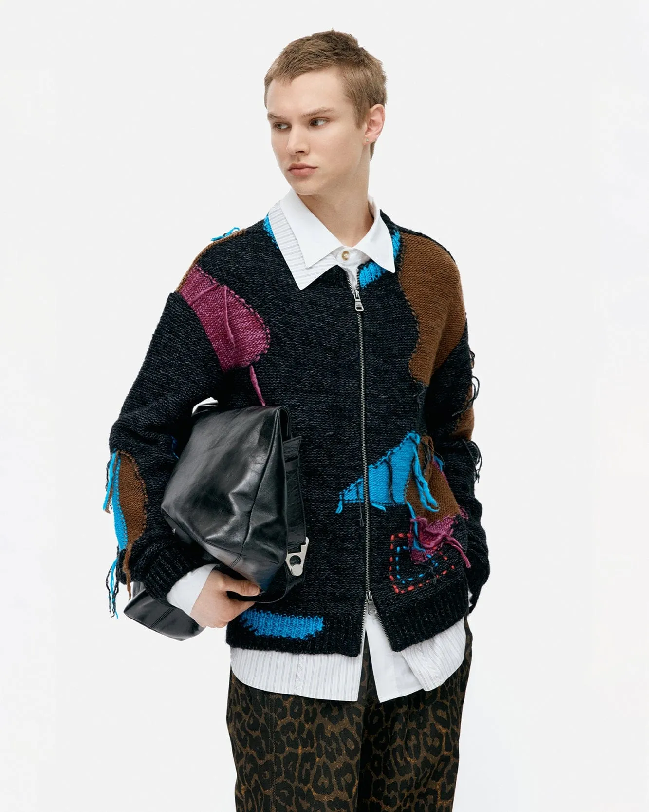 UNISEX INTARISA ZIP-UP CREWNECK SWEATER atb1333u(BLACK) sold by Andersson Bell