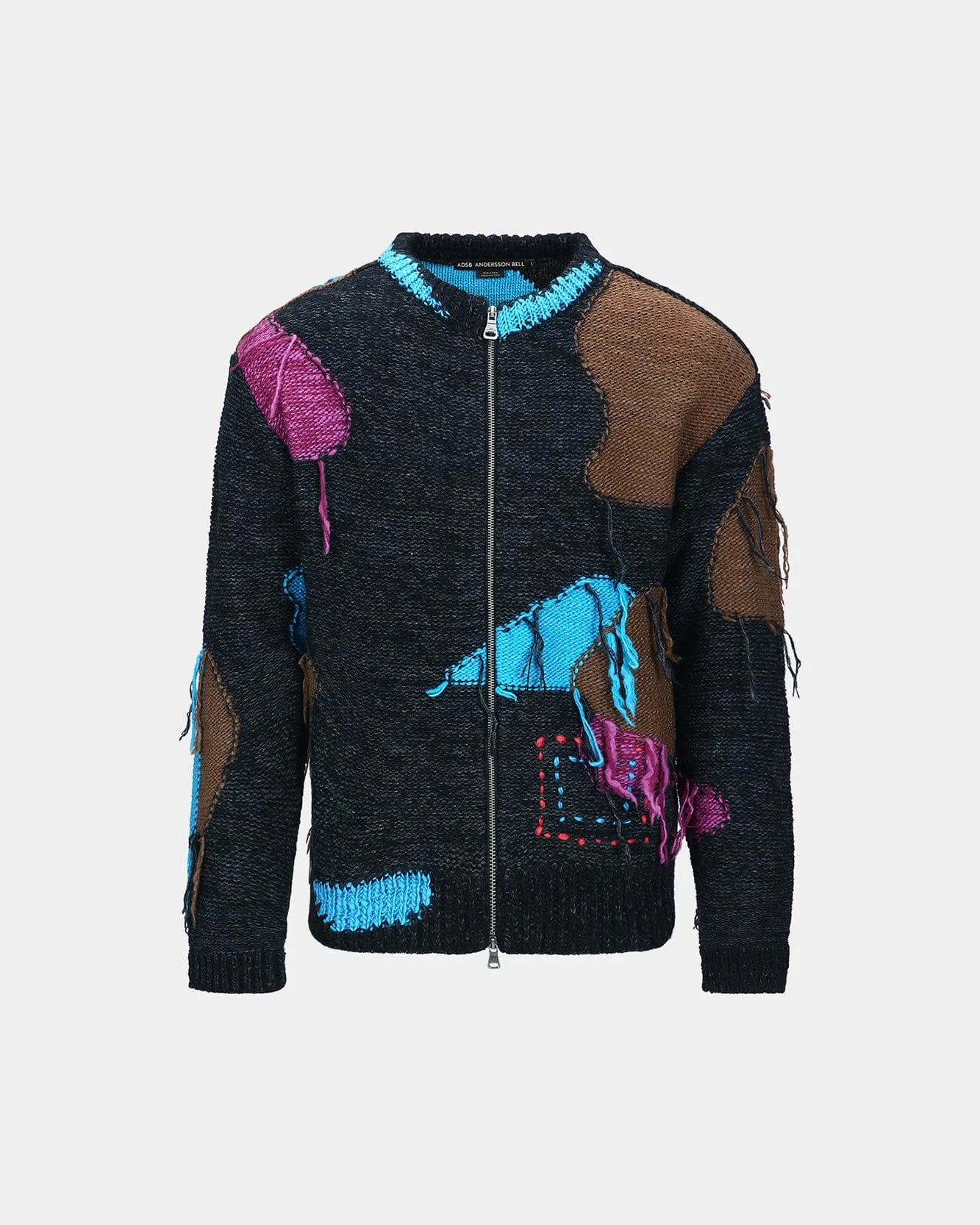 UNISEX INTARISA ZIP-UP CREWNECK SWEATER atb1333u(BLACK) sold by Andersson Bell product image thumbnail 2