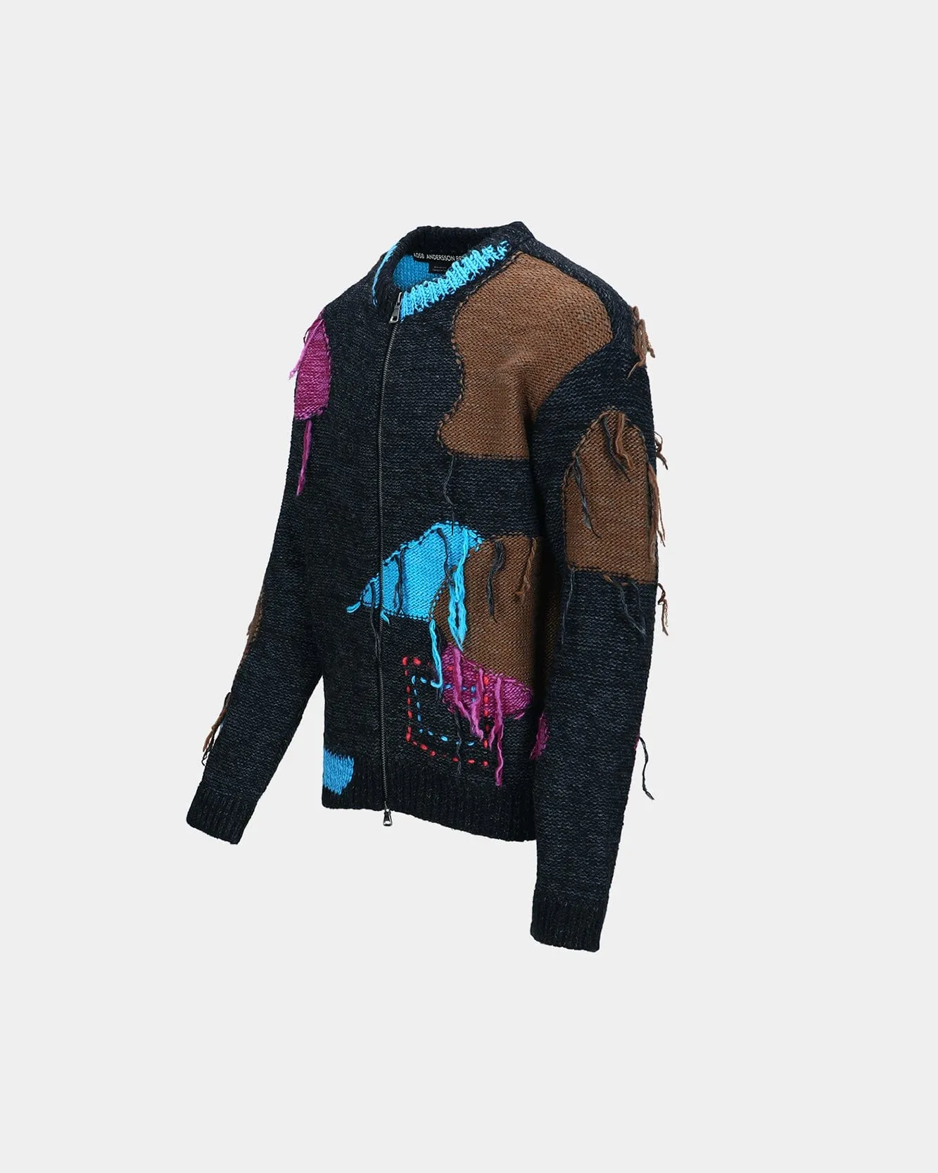 UNISEX INTARISA ZIP-UP CREWNECK SWEATER atb1333u(BLACK) sold by Andersson Bell product image thumbnail 3