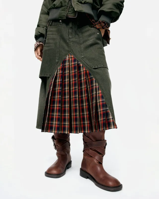 RAPTOR LAYERED PLEATS SKIRT apa860w(WASHED GREEN) sold by Andersson Bell