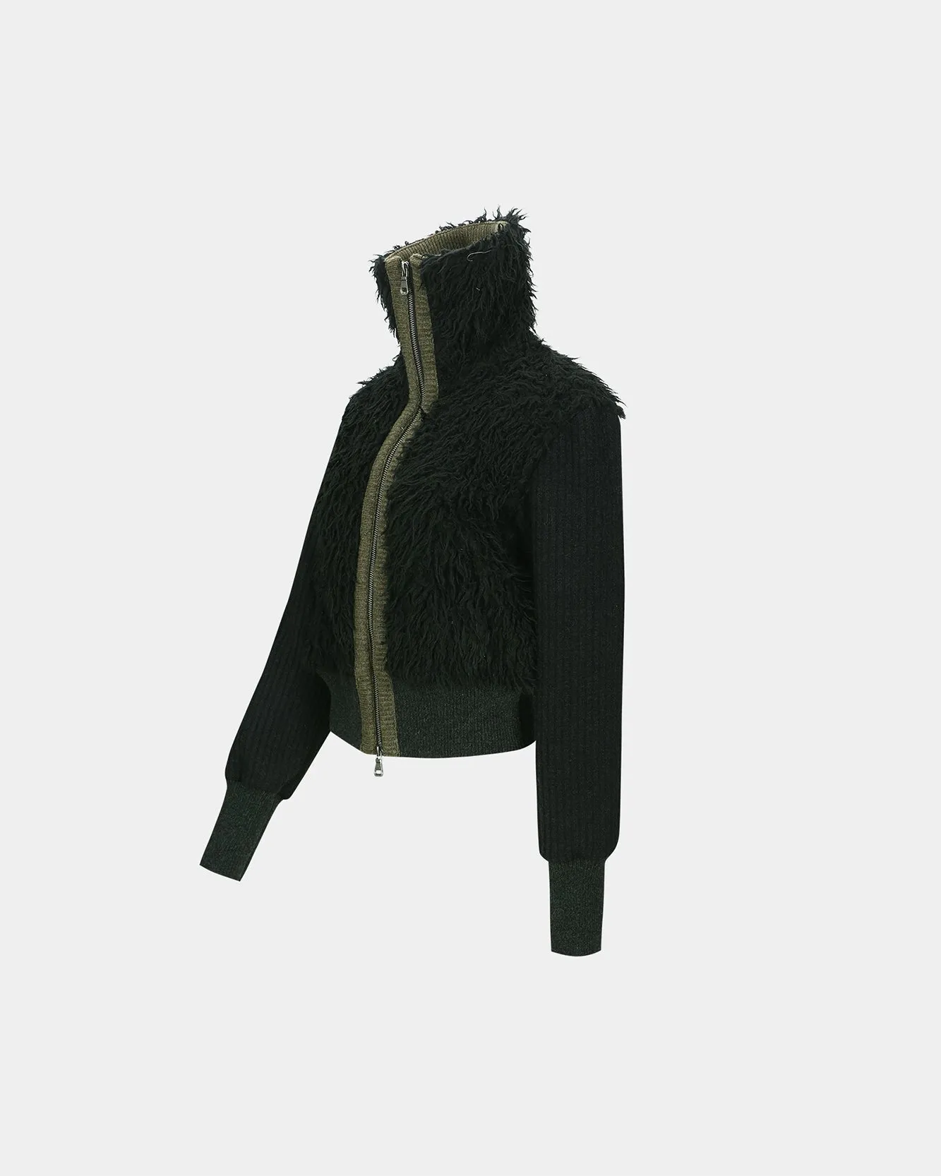 FUR COMBO KNIT TOP atb1393w(BLACK) sold by Andersson Bell product image thumbnail 3