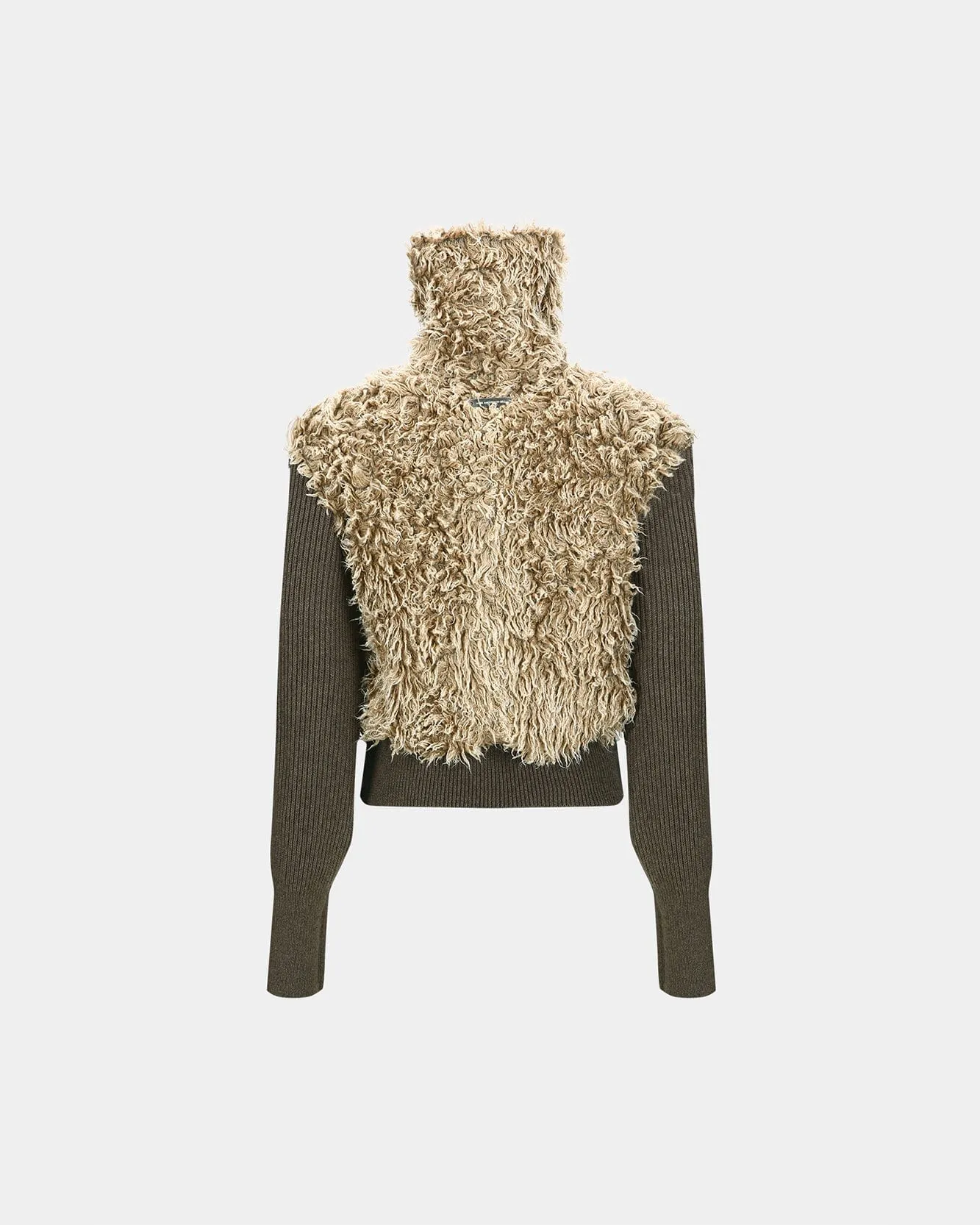FUR COMBO KNIT TOP atb1392w(BEIGE) sold by Andersson Bell product image thumbnail 4