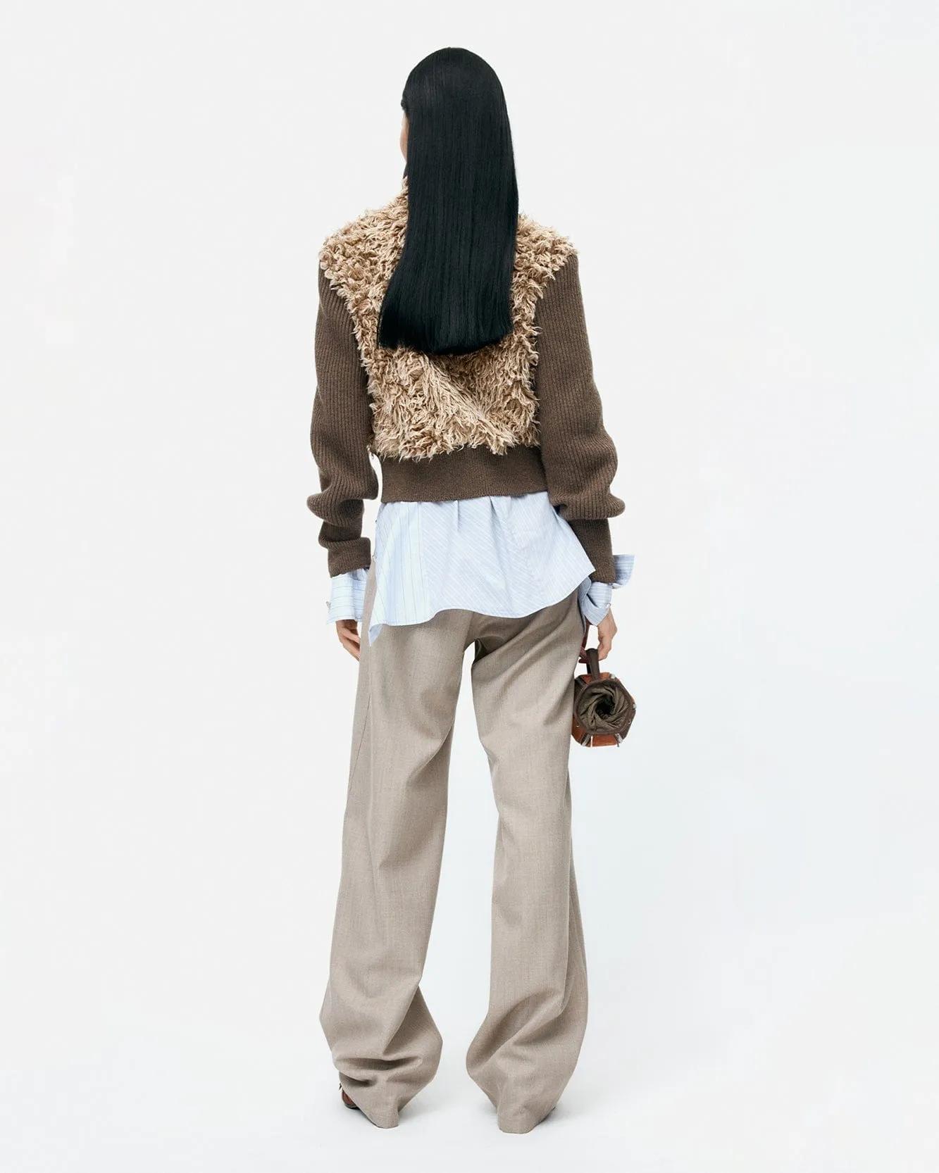 FUR COMBO KNIT TOP atb1392w(BEIGE) sold by Andersson Bell product image thumbnail 5