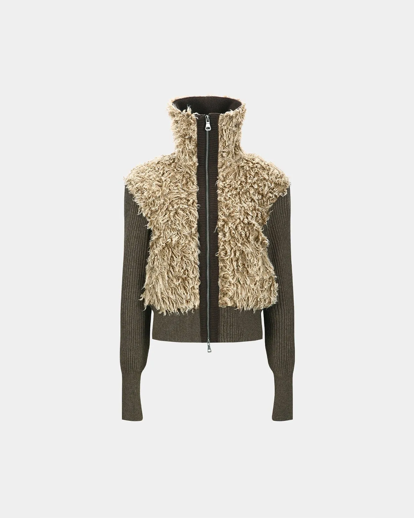 FUR COMBO KNIT TOP atb1392w(BEIGE) sold by Andersson Bell product image thumbnail 2