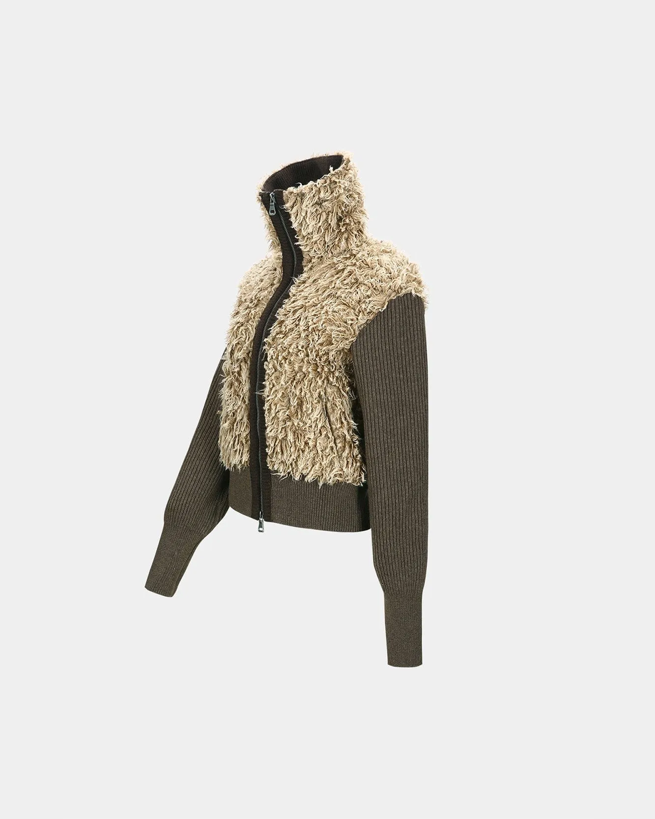 FUR COMBO KNIT TOP atb1392w(BEIGE) sold by Andersson Bell product image thumbnail 3