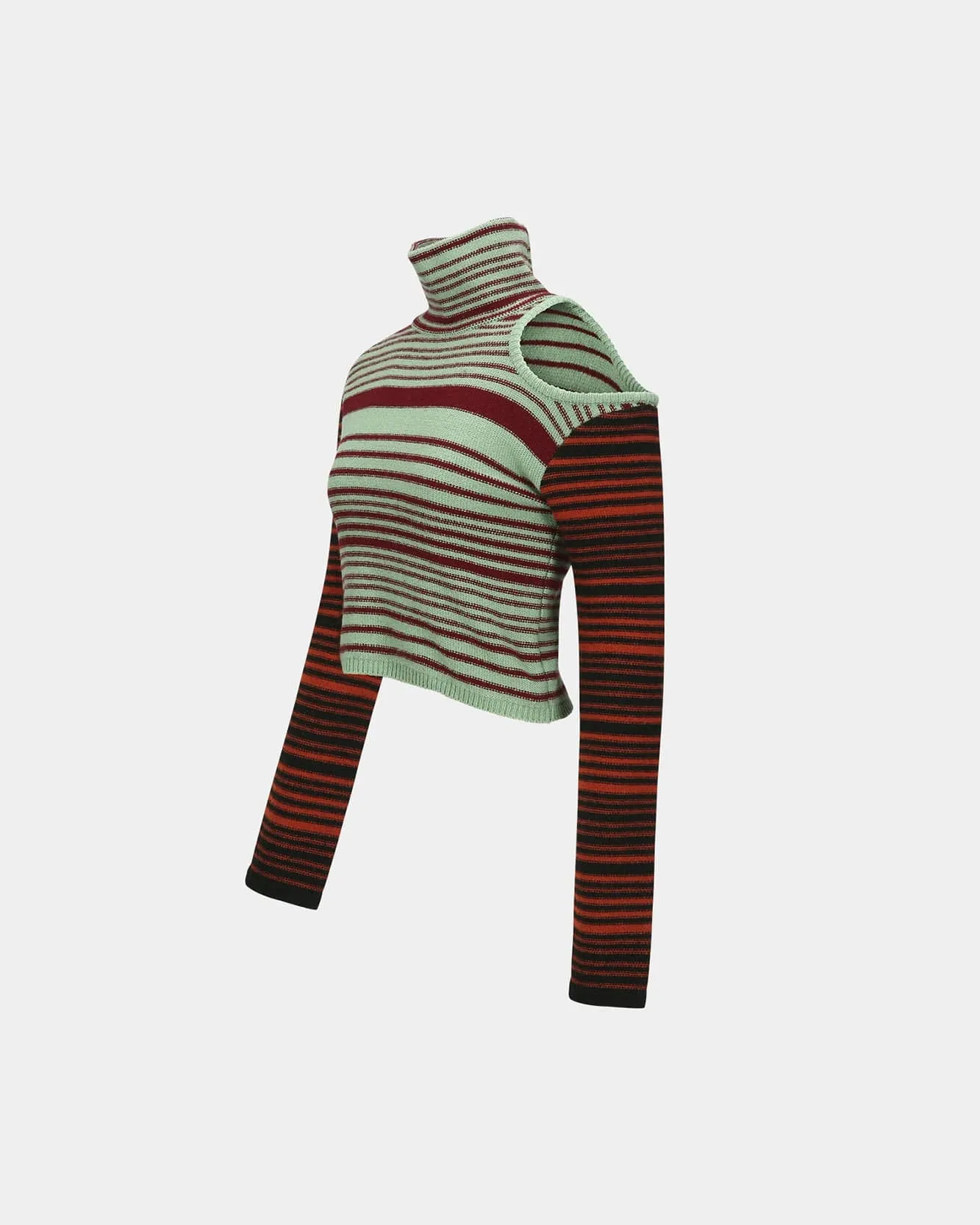 ELODIE MULTI STRIPE CUT-OUT TOP atb1356w(GREEN) sold by Andersson Bell product image thumbnail 3