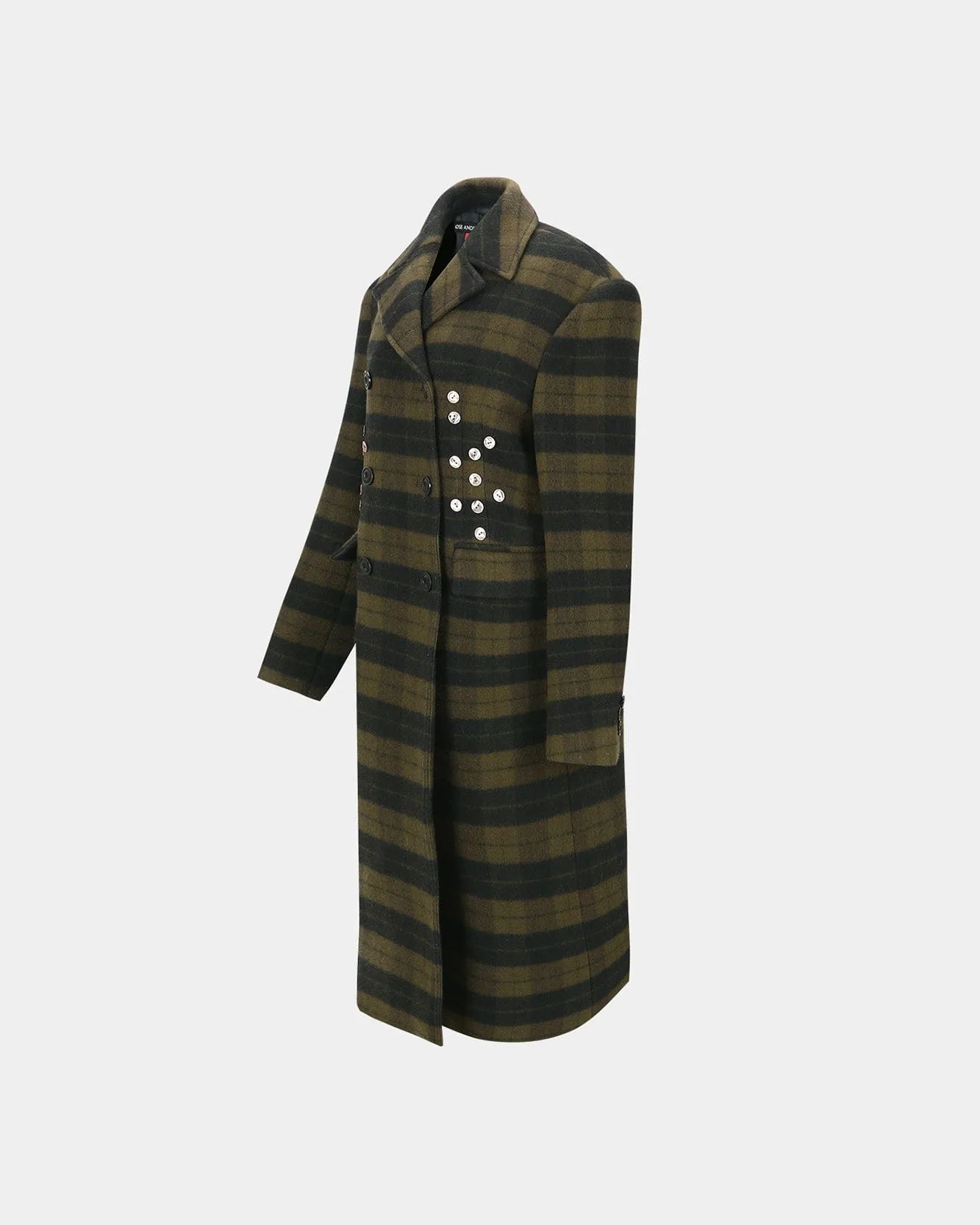 LACIE CHECK BUTTONS COAT awa726w(GREEN) sold by Andersson Bell product image thumbnail 3