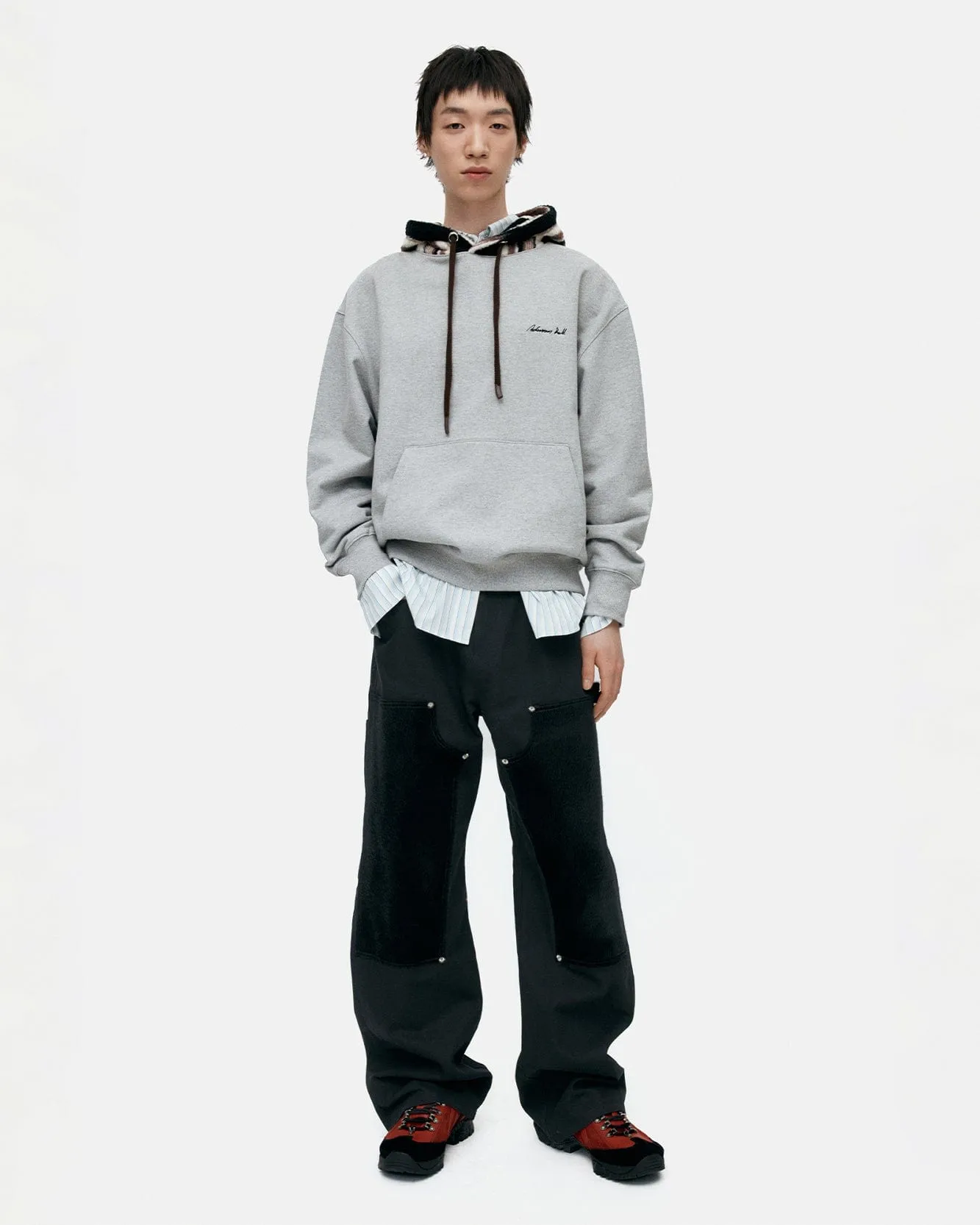 FAUX PONY HAIR LEATHER CARPENTER WIDE-LEG JEANS apa855m(BLACK) sold by Andersson Bell product image thumbnail 4