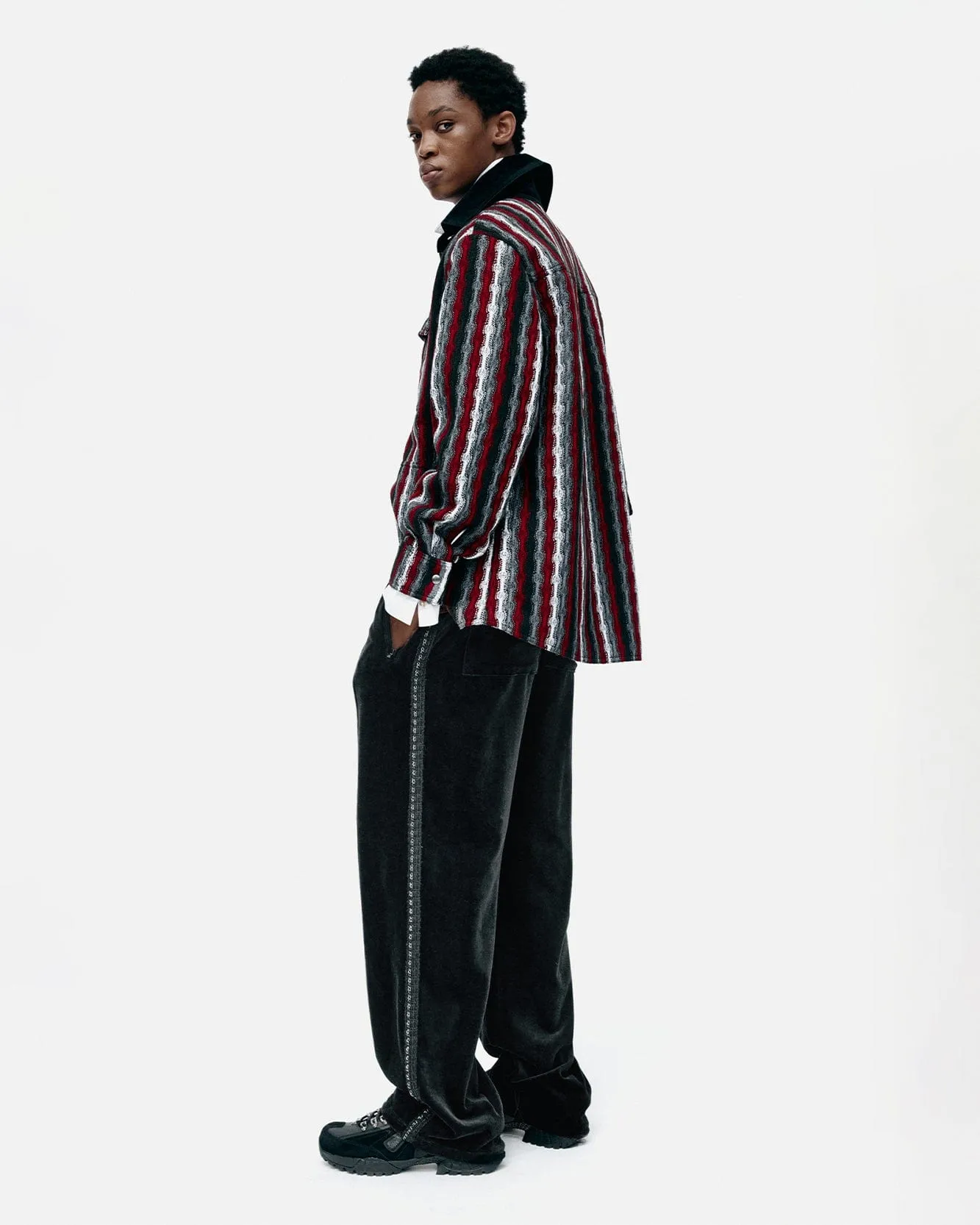 UNISEX VELVET TRACK PANTS apa854u(BLACK) sold by Andersson Bell