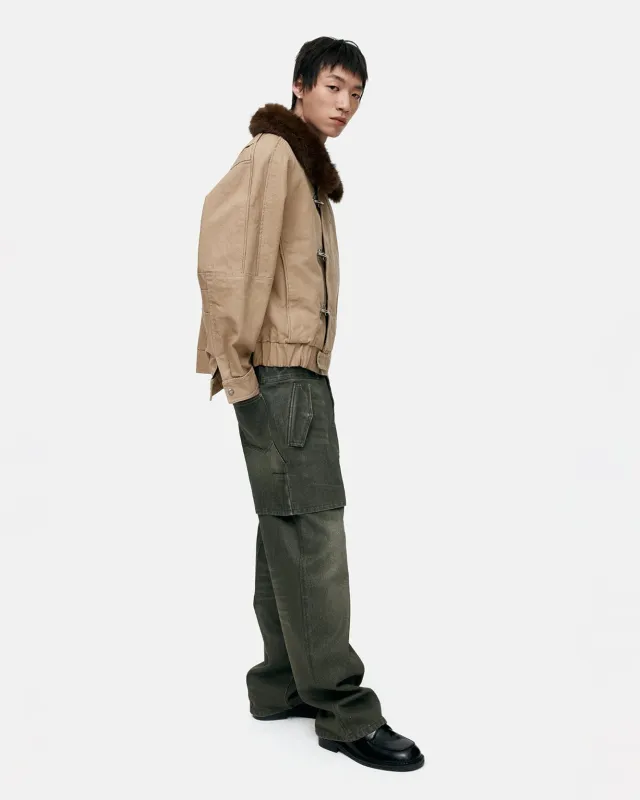 UNISEX RAPTOR LAYERED WIDE-LEG JEANS apa837u(WASHED GREEN) made by Andersson Bell