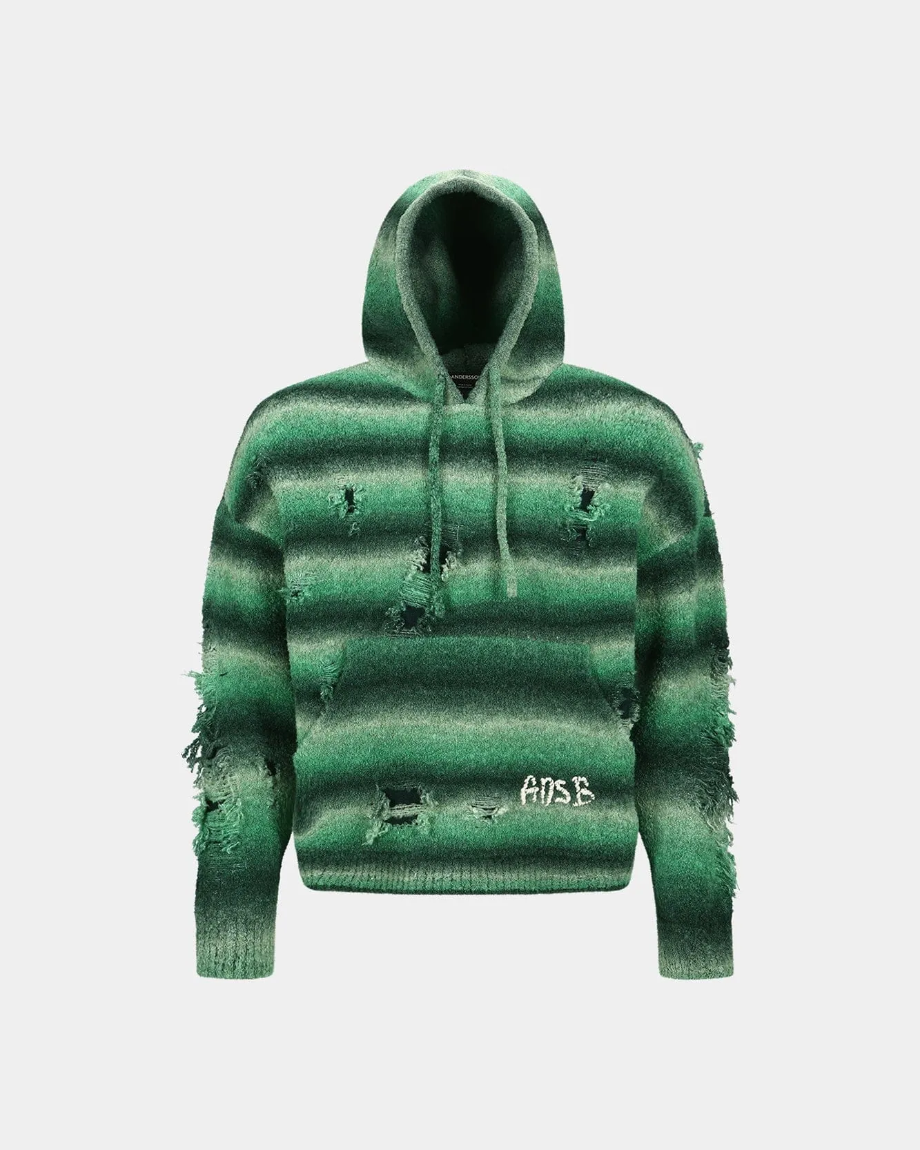 UNISEX GRADIENT DISTRESSED HOODIE atb1391u(GREEN) sold by Andersson Bell product image thumbnail 5