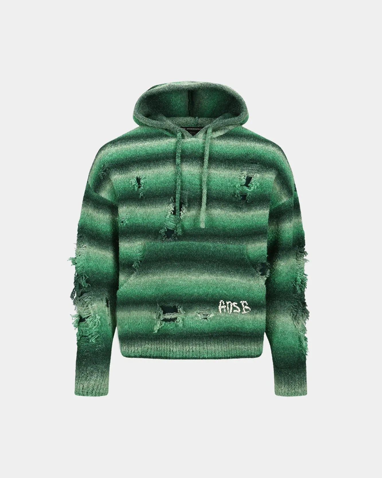 UNISEX GRADIENT DISTRESSED HOODIE atb1391u(GREEN) sold by Andersson Bell product image thumbnail 2