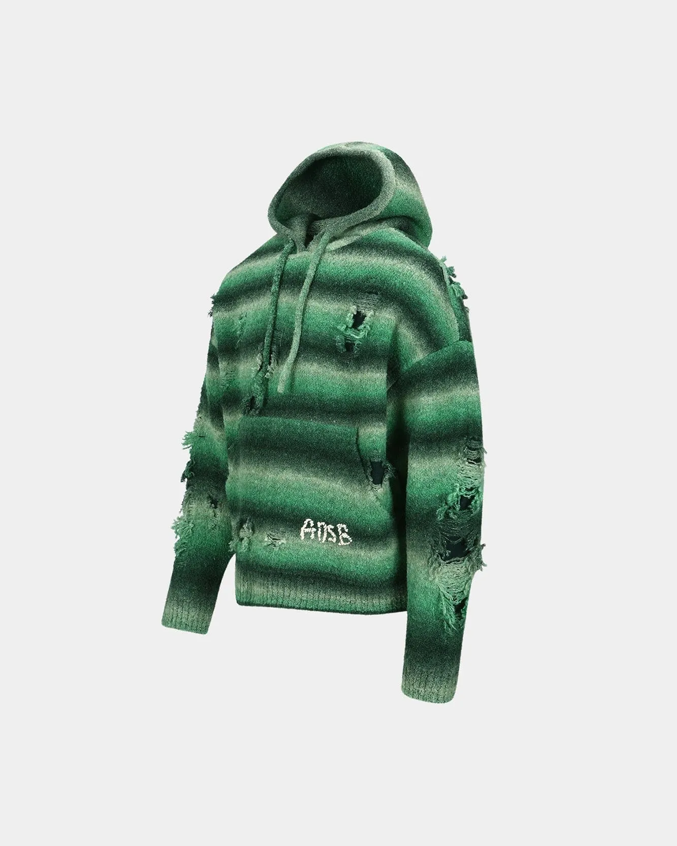 UNISEX GRADIENT DISTRESSED HOODIE atb1391u(GREEN) sold by Andersson Bell product image thumbnail 3