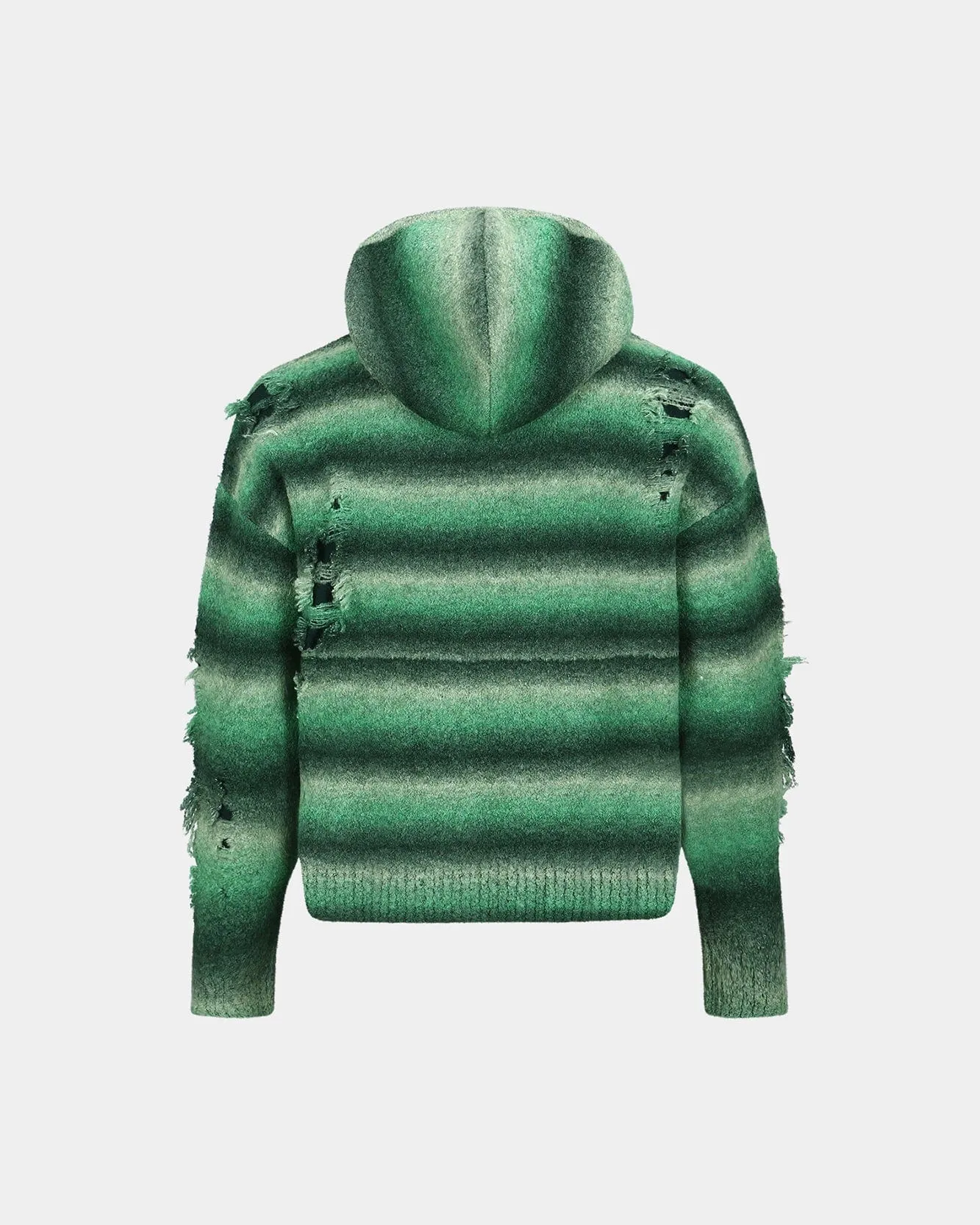 UNISEX GRADIENT DISTRESSED HOODIE atb1391u(GREEN) sold by Andersson Bell product image thumbnail 4