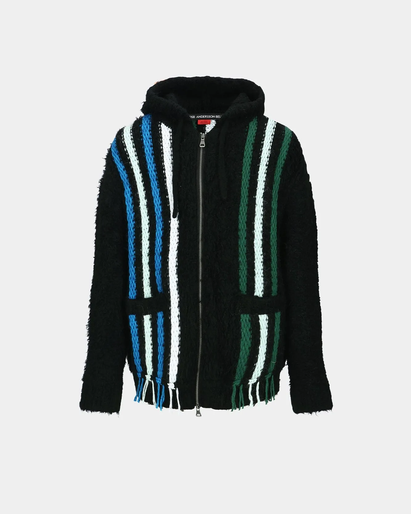 UNISEX REVERSE STRIPE KNIT HOODIE atb1389u(BLACK) sold by Andersson Bell product image thumbnail 2