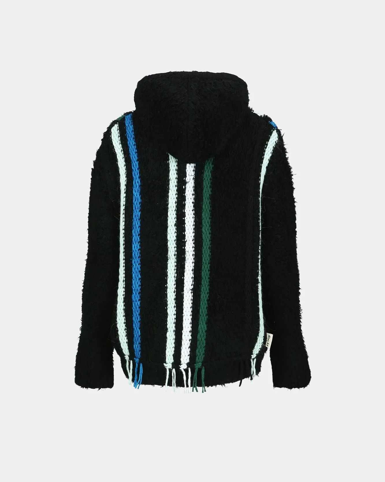 UNISEX REVERSE STRIPE KNIT HOODIE atb1389u(BLACK) sold by Andersson Bell product image thumbnail 4