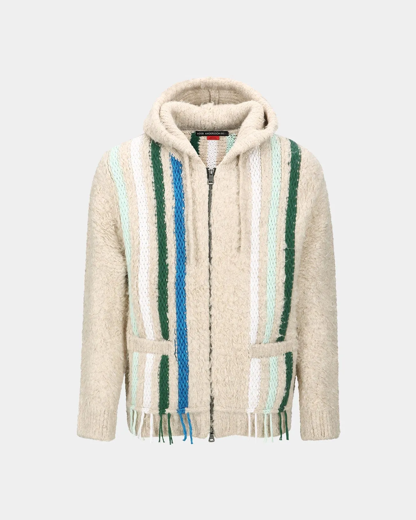 UNISEX REVERSE STRIPE KNIT HOODIE atb1351u(ECRU) sold by Andersson Bell product image thumbnail 2