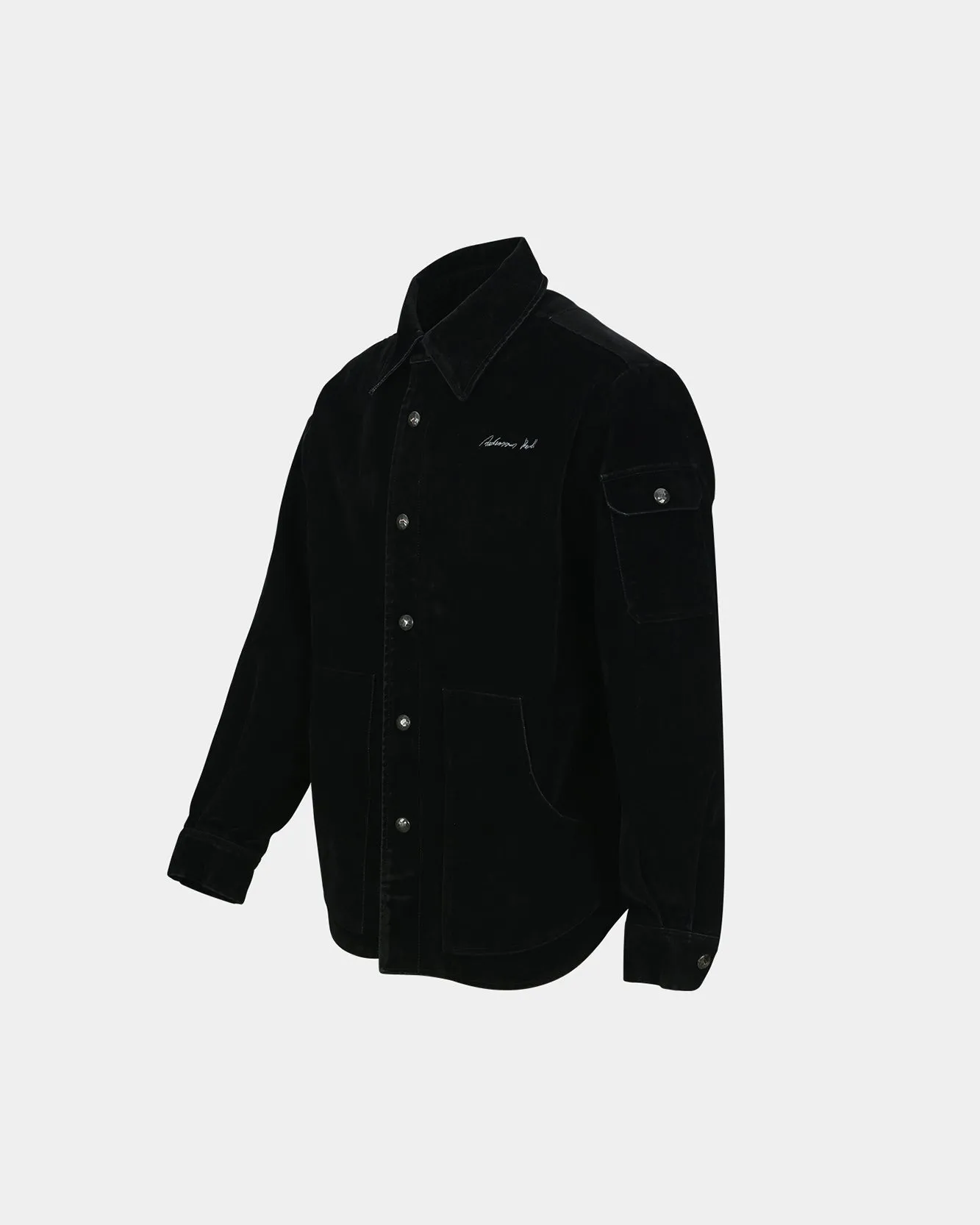 PADDED VELVET DENIM SHIRT atb1374m(BLACK) sold by Andersson Bell product image thumbnail 3