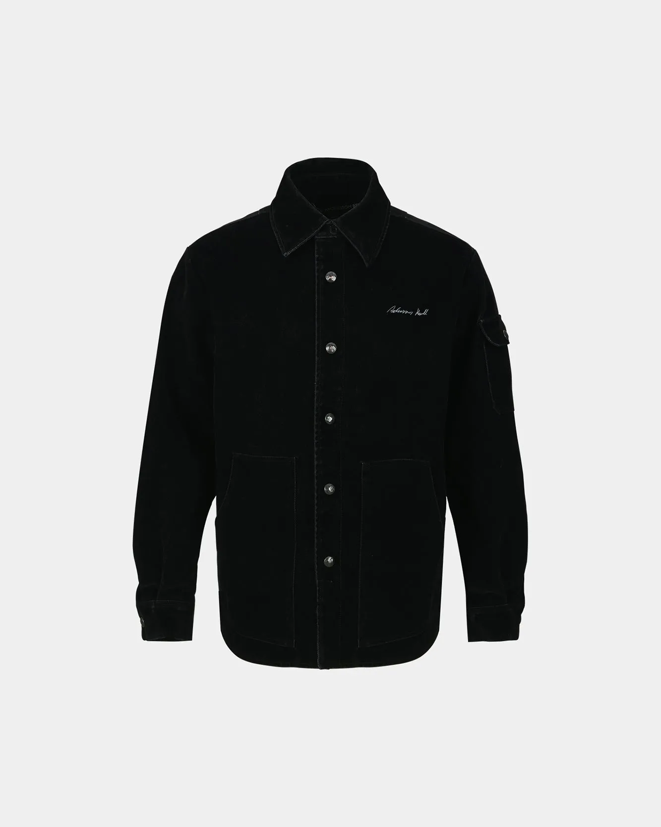 PADDED VELVET DENIM SHIRT atb1374m(BLACK) sold by Andersson Bell product image thumbnail 2