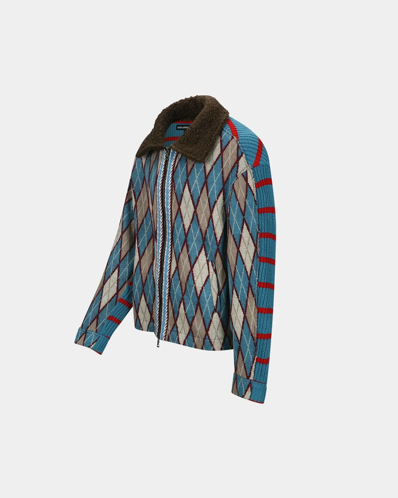 ARGYLE & STRIPE HALF ZIP-UP CARDIGAN atb1376m(MULTI) sold by Andersson Bell product image thumbnail 3