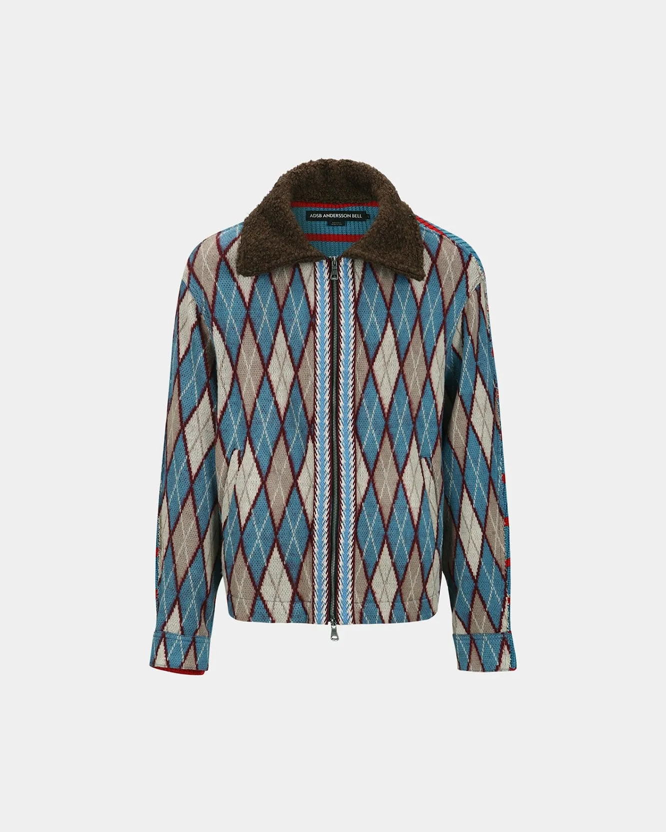 ARGYLE & STRIPE HALF ZIP-UP CARDIGAN atb1376m(MULTI) sold by Andersson Bell product image thumbnail 2