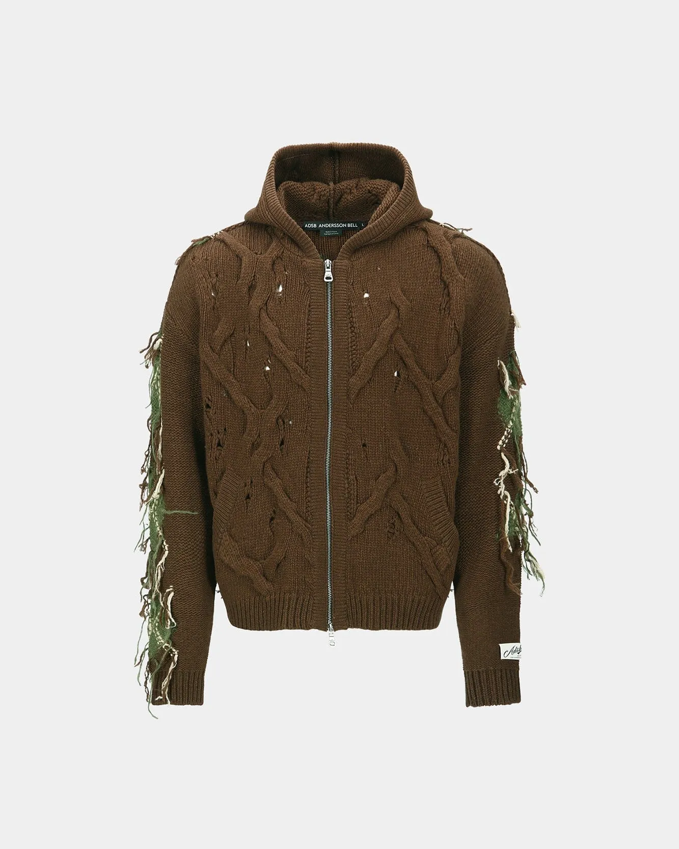 UNISEX ARGYLE FISHERMAN HOOD ZIP-UP atb1347u(BROWN) sold by Andersson Bell product image thumbnail 2