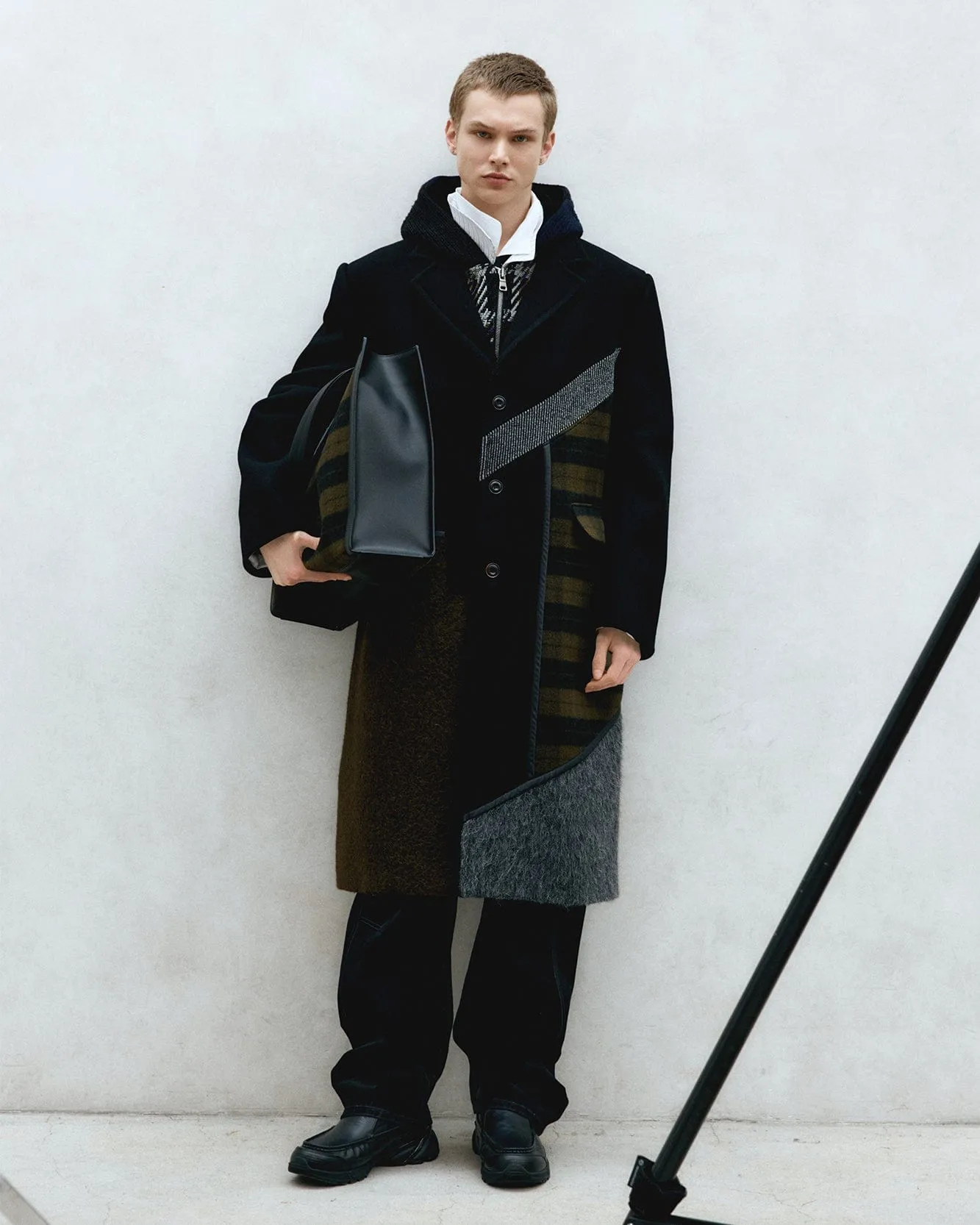 PATCHWORK WOOL COAT awa709m(MULTI) sold by Andersson Bell