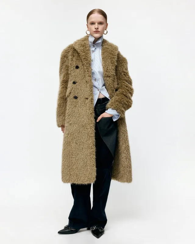 FIELDS FUR BUTTONS COAT awa727w(KHAKI) made by Andersson Bell