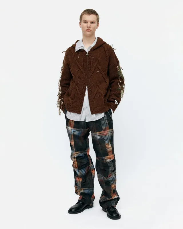 [2/13 Scheduled Delivery] BURN-OUT CHECK CUT-OUT WRAP PANTS apa840m(MULTI) sold by Andersson Bell