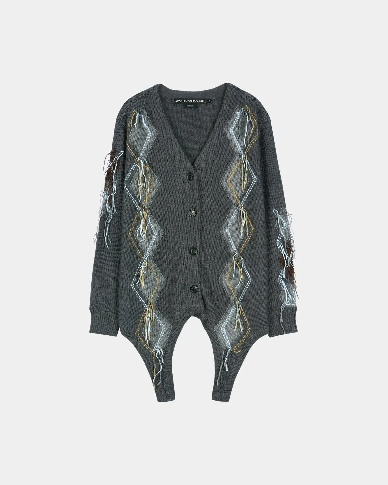 GARTERED ARGYLE CARDIGAN atb1482w(CHARCOAL) sold by Andersson Bell product image thumbnail 2